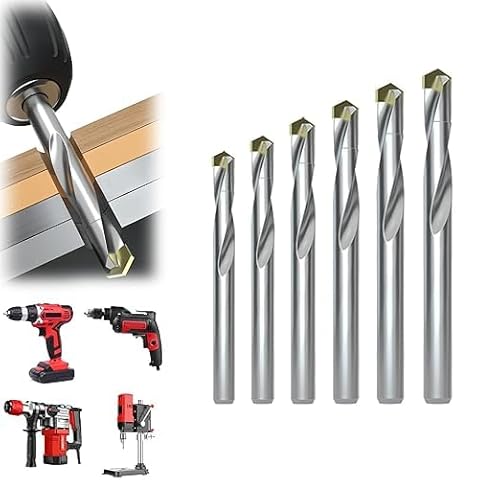 Wolframkarbid-Bohrer-Set, Hochgeschwindigkeitsstahl für Holz, Kunststoff, Aluminiumlegierung (3 + 4 + 5 + 6 + 8 + 10 mm) von jiazhiyi