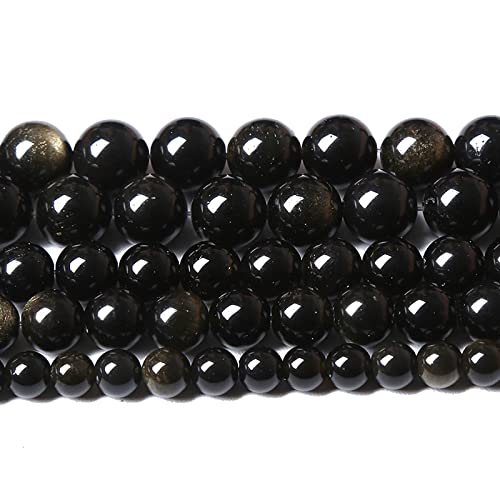 4 mm 88 Stück Naturstein Goldener Obsidian lose Perlen für Schmuckherstellung DIY Armbänder Halskette von jiejinyu