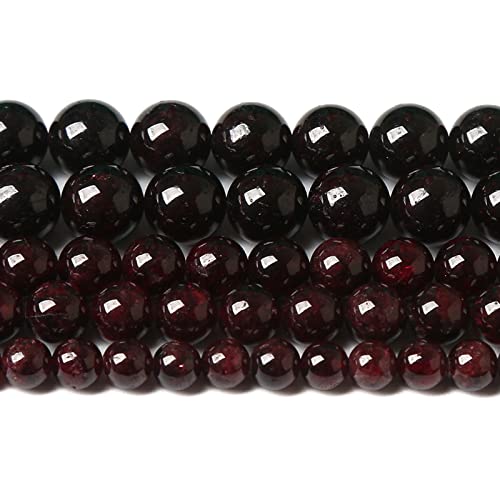 6 mm, 60 Stück natürliche Granat-Edelsteine, lose Perlen für Schmuckherstellung, DIY-Armband, Kristall, 1 Strang von jiejinyu