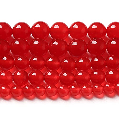 6 mm 60 Stück Naturstein Rot Chalcedon Jade Runde Lose Perlen für Schmuckherstellung DIY Armband Halskette von jiejinyu