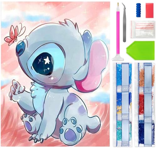 Stitch Diamond Painting Kit,Full Diamond Painting,Cartoon Diamant Painting geeignet für die Dekoration der Heimumgebung, 30 x 40 cm von jieyisier