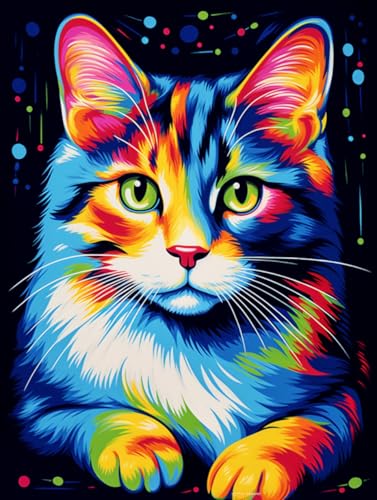 jieyisier Diamond Painting Erwachsene,Katze Diamond Painting Set für Erwachsene,Diamant Painting Bilder Home Wall Decor 12x16 Zoll von jieyisier