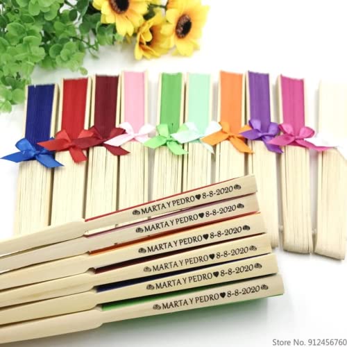 Personalisierte Fächer Hochzeit Handfächer Hochzeit Deko Fächer Weiß Faltfächer Gastgeschenk Fecher Sommer Hochzeit, Hochzeitsdeko Hand Fan Asiatische Deko für Geburttag Party Wedding (Olive,30pcs) von jifu