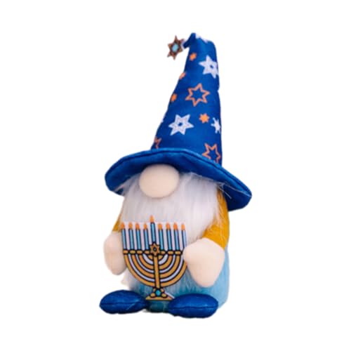 jiingekk Party-Dekorationen, Chanukka-Zwerge, Plüschpuppen für Urlaub, Plüsch, Chanukah-Figur, Ornament für Zuhause, Büro, Display-Dekorationen – Kerzen-Stil von jiingekk