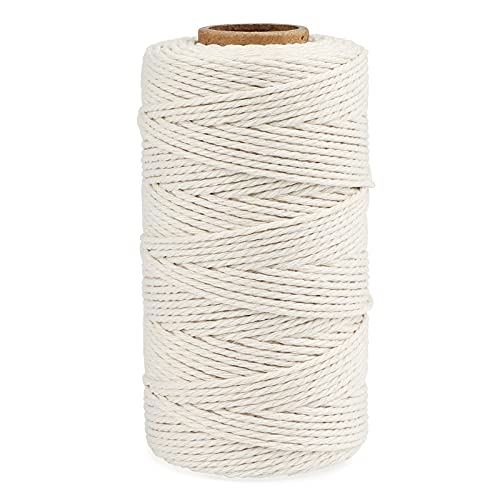 jijAcraft 100M Bäcker Bindfäden, Beige Baumwollschnur 2mm, Baumwoll-Garn zum Küche, Bastelschnur, ideal für Binden von Fleisch, Wurst Machen, Heimarbeiten Basteln, DIY Dekorieren von jijAcraft