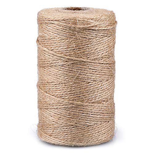 jijAcraft 200 Meter Garten Juteschnur, Braun Dekokordel, Jute Bastelschnur für DIY, Garten, Basteln, Geschenke Verpackungs von jijAcraft