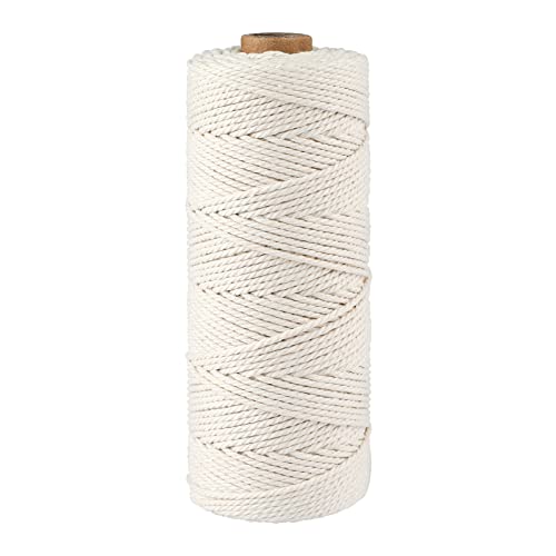 jijAcraft Bäcker Bindfäden Beige Baumwollschnur Makramee Garn Garn 1.5 mm x 200 Meter, Perfekt für DIY Handwerk, Fleisch Binden, Würstchen Machen von jijAcraft