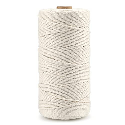 jijAcraft Bäcker Bindfäden Beige Baumwollschnur Makramee Garn Garn 1.5 mm x 300 Meter, Perfekt für DIY Handwerk, Fleisch Binden, Würstchen Machen von jijAcraft