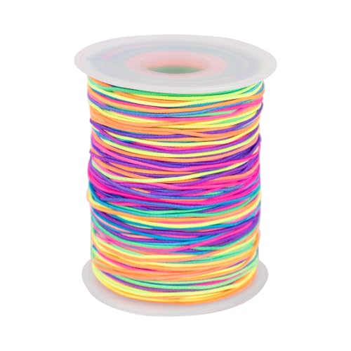 jijAcraft Elastische Faden 1mm x 100 m Perlenschnur Gummiband für Armbänder, Schmuckherstellung Schnur, Gummikordel Regenbogen Stretch Bastelschnur, Farbe Perlen Schnur Nylon Kordel für DIY Schmuck von jijAcraft