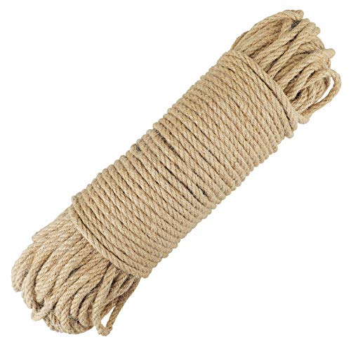 jijAcraft Juteseil 6mm Dicke Jute Schnur, 50M Juteseil Tau Seil, Garten Jute Schnur für DIY, Haus Dekoration, Handwerk, Gartenarbeit von jijAcraft