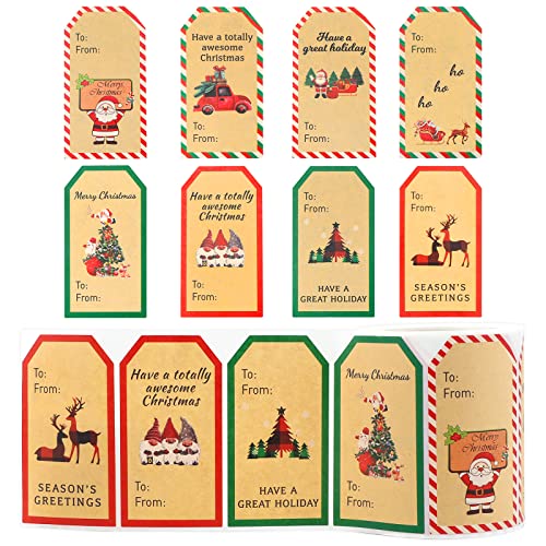 jijAcraft Weihnachtsaufkleber Selbstklebend, 300 Stück Selbstklebende Weihnachtsetiketten für Geschenke, Geschenkanhänger für Dekoration von Weihnachtsgeschenken von jijAcraft