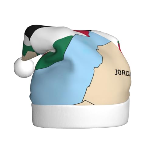 jingong Abstrakte jordanische Flagge, Map03-Druck, Weihnachtsmütze, festliche Kopfbedeckung, Winter-Accessoire, Partyzubehör von jingong