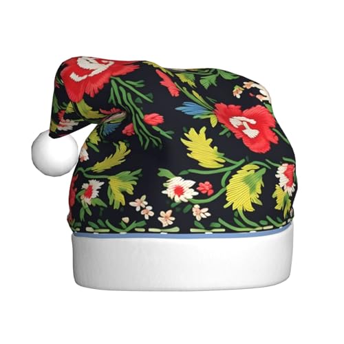 jingong Ukrainische Stickerei, Rosen-Druck, Weihnachtsmütze, festliche Kopfbedeckung, Winter-Accessoire, Partyzubehör von jingong