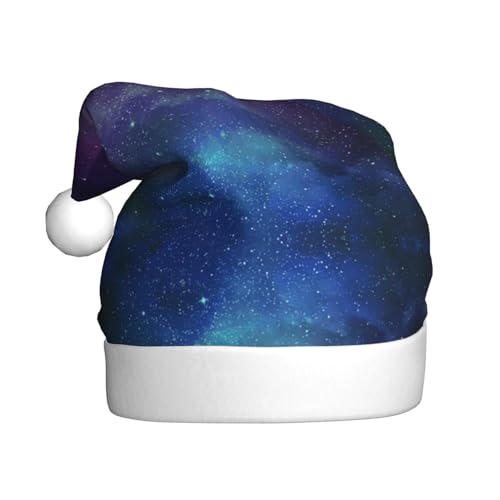 jingong Universum mit Sternen und Galaxie Interstellar-Druck, Weihnachtsmützen, festliche Kopfbedeckung, Winter-Themen-Accessoire, Partyzubehör von jingong