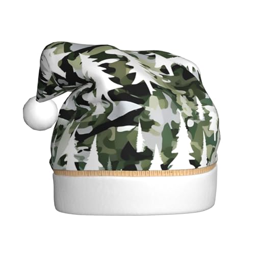 jingong Weihnachtsmütze, Motiv: weiße Bäume, Camouflage-Druck, festliche Kopfbedeckung, Winter-Accessoire, Partyzubehör von jingong