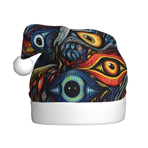 jingong Weihnachtsmützen mit Augen, 1 Druck, festliche Kopfbedeckung, Winter-Accessoire, Partyzubehör von jingong