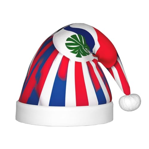 jingong Weihnachtsmützen mit Costa-Rica-Flagge, geeignet für Männer und Frauen, Weihnachten, Neujahr, Urlaub, Partyzubehör von jingong