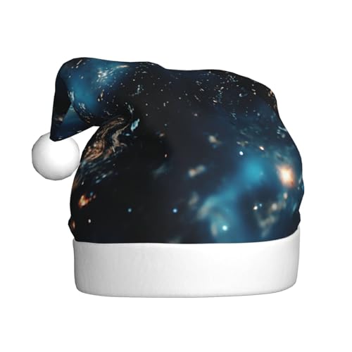 jingong Weihnachtsmützen mit Galaxie-Himmel-Aufdruck, festliche Kopfbedeckung, Winter-Accessoire, Partyzubehör von jingong