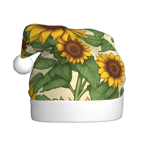 jingong Weihnachtsmützen mit Sonnenblumen-Aufdruck, festliche Kopfbedeckung, Winter-Accessoire, Partyzubehör von jingong