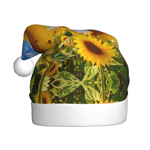 jingong Weihnachtsmützen mit Sonnenblumen-Aufdruck, festliche Kopfbedeckung, Winter-Accessoire, Partyzubehör von jingong