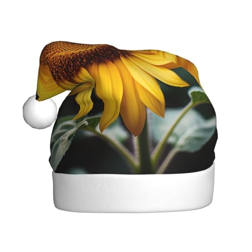 jingong Weihnachtsmützen mit abstraktem Sonnenblumen-Aufdruck, festliche Kopfbedeckung, Winter-Accessoire, Partyzubehör von jingong