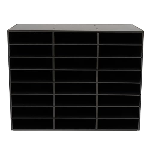 jiongcln Briefablage 24 FäCher PVC Board 73.7 * 30.2 * 59.6cm Literatur-Organizer Schreibtisch-Aktenhalter Büro-Briefkasten Speicher Schublade für Büro Zuhause Schule Schwarz von jiongcln