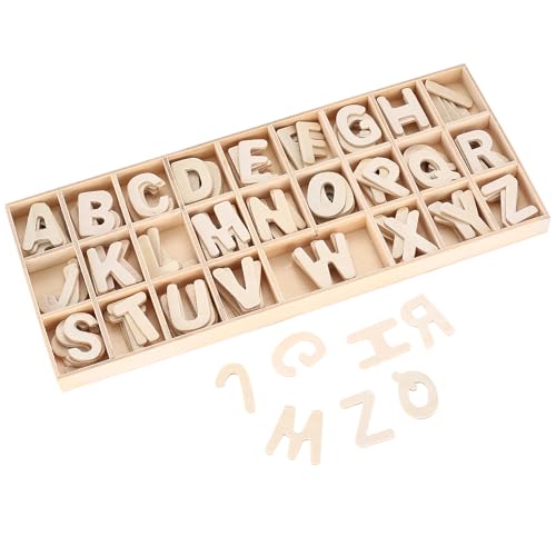 156 Stück Holzbuchstaben Set, Buchstaben Holz, Großbuchstaben A-Z Deko Buchstaben Klein, Buchstaben zum Basteln, Holz Alphabet für Kunsthandwerk DIY Party Home Decoration Displays von jiuxlaan