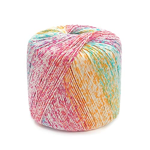 jiuzcare Häkeln Garn 133M 100% Baumwoll Buntes Baumwolle Sockenwolle Rainbow Yarn Baumwollfaden zum Sticken Farbverlauf Baumwollfaden Handstrickgarn Mehrfarbiges Baumwollstrickgarn [43# Gorgeous] von jiuzcare