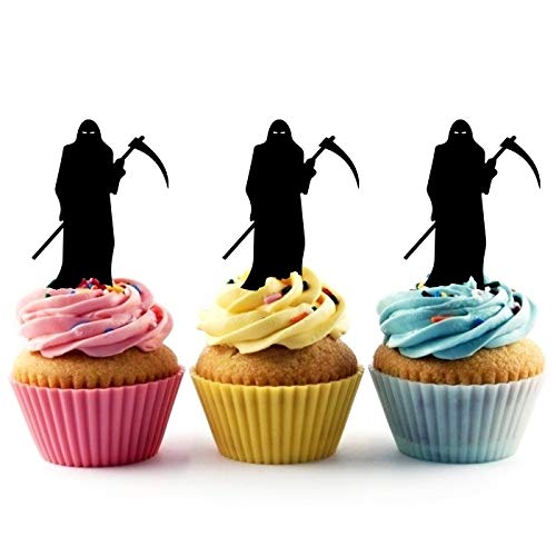 Innovedesire Death Grim Reaper Kuchenaufsätze Hochzeit Geburtsta Acryl Dekor Cupcake Kuchen Topper Stand für Kuchen Party Dekoration 10 Stück von jjphonecase