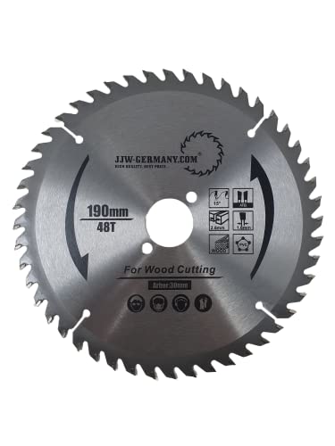 HM - Sägeblatt 190 x 2,6 x 30 mm mit 48 Wechselzahn, Industriequalität nach DIN EN 847-1 von jjw-germany