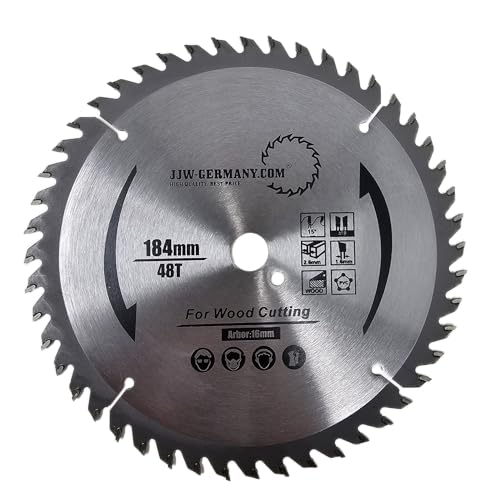 jjw-germany HM Sägeblatt 184 x 2,6 x 16 Z= 48 Wechselzahn, Industriequalität nach DIN EN 847-1 von jjw-germany