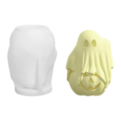 jlceh 3D-Halloween-Silikonform,Halloween-3D-Formen - Geisterkerzenform - 3D-Halloween-Kerzenformen, Silikonform für Epoxidharz, Kerze, handgemachte Seife, Halloween-Dekor von jlceh