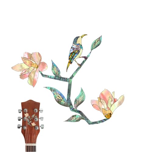 jlceh Gitarrenaufkleber, Gitarrenaufkleber | Inlay-Aufkleber Rose Magnolia PVC-Aufkleber | Inlay-Aufkleber für Gitarrenkopfplatte, Musikinstrumenten-Dekorationen, abnehmbare Rosenaufkleber für von jlceh