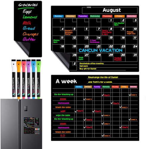 jlceh Kühlschrankplaner, magnetischer löschbarer Kalender - Familienplanungstafeln | Klarer Monatsplaner für den Kühlschrank, magnetische Familienplanungstafeln, inklusive Marker und Radiergummi von jlceh