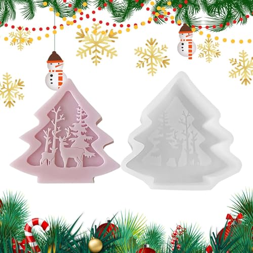 jlceh Weihnachtsbaum-Kerzenform – Silikon-Betonform | Silikon-Epoxidharz-Form für Kerzenherstellung, Weihnachtsbastelgips, Heimdekoration, Zementform von jlceh