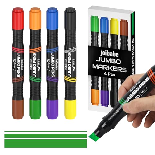 joibabe Marker Stifte,Permanent Marker Pen Chisel Pointed Art Twin Marker Pens-4 Stück-8 Farben-chisel tip 2-10mm -für Malerei Ausmalen Unterstreichen-für Karton, Plastik, Holz, Metall, Glas von joibabe