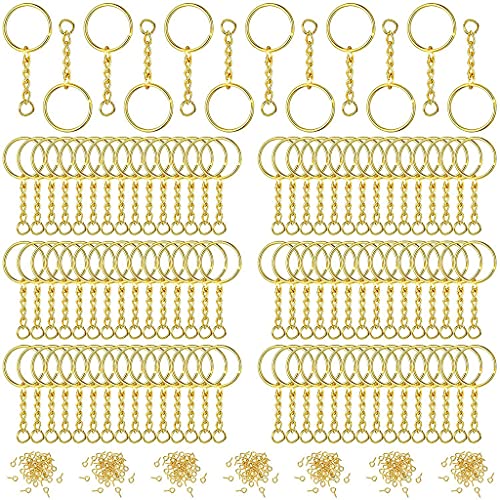 jojnsha 360 Stück/Set offene Binderinge Schraubösen Steckverbinder Zubehör Silber Golden Legierung Schlüsselanhänger Split für Schlüssel mit von jojnsha