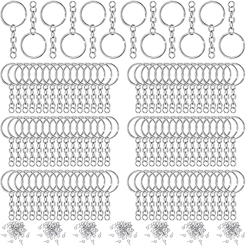 jojnsha 360 Stück/Set offene Binderinge Schraubösen Steckverbinder Zubehör Silber Golden Legierung Schlüsselanhänger Split für Schlüssel mit von jojnsha