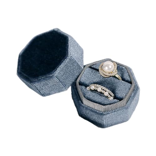 jojnsha Ringschatulle, Schmuckkästchen, Präsentationshalter, Eheringe, Flanell, Schmuckschatulle für Damen, Herren, Mädchen von jojnsha