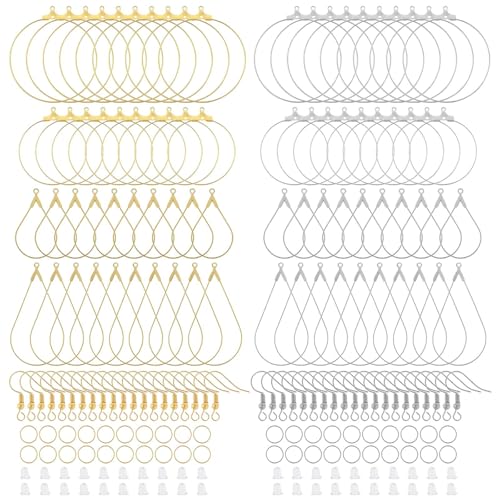 jojnsha Schmuckzubehör und Erkenntnisse, individuelles Ohrring-Kreationsset, Silber- und Goldcreolen, Tropfen für Schmuck von jojnsha