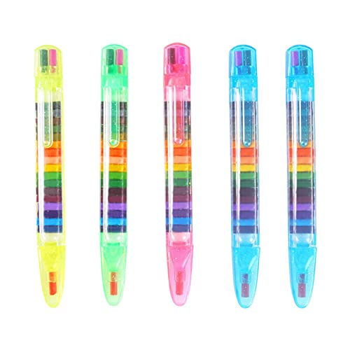 jojobasec 5 nachfüllbare Buntstifte, jeder Stift mit 20 farbigen Stiftminen für Kinder, Kritzelbuch, Kunst, Zeichnen, Kartenherstellung von jojobasec