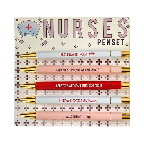 jojobasec 5-teiliges Kugelschreiber-Set für Krankenschwestern, mit Stimmungswort, multifunktional, tragbar, lustig, für den täglichen Gebrauch von jojobasec