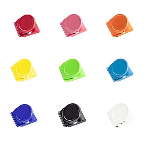 jojobasec Multifunktionale farbige magnetische Memo-Aktenklammer, Büroklammern, 12 Blatt Kapazität für Kühlschrank, Wboard, Wand, Tür von jojobasec