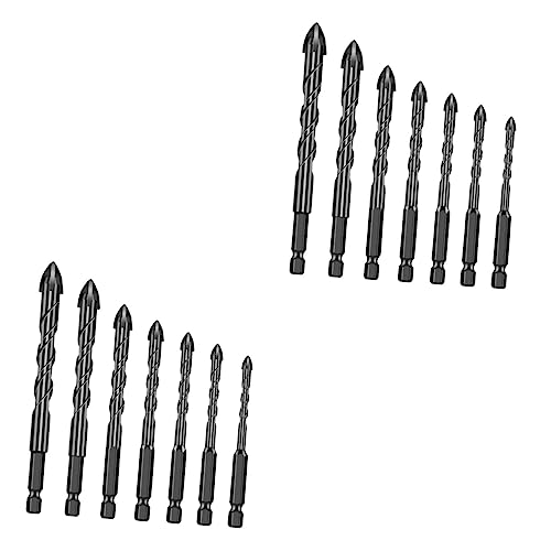 2 Sätze Bohrer Mit Sechskantschaft Sterben Schleifer Tragbare Klimaanlage Stufenbohrer Werkzeug-set Power Drill Keramikbohrer Bohrer Aus Hartlegierung Hartmetall Black 7 Stück * 2 jojofuny von jojofuny