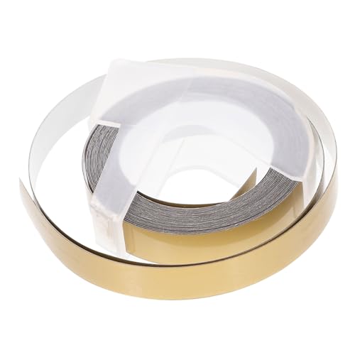 jojofuny 1 Rolle Etiketten drucken Nachfüllpackungen für Etikettendrucker Etikettenhersteller praktisches 3D-Handbuchetikett Etiketten für manuelle Etikettendrucker Papier Golden von jojofuny