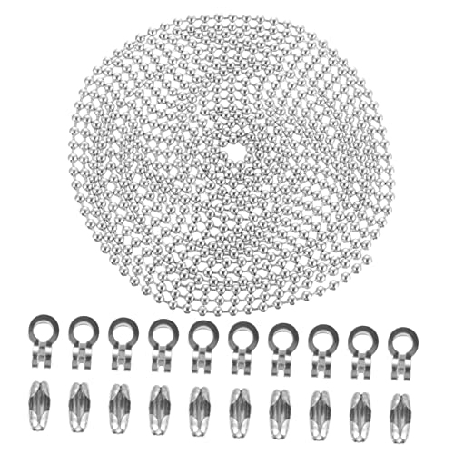 jojofuny 1 Satz 4 Kugelkette Reißverschluss Edelstahl 4,5 Mm Perlenrollenkette Rollo-perlenkette Halskette Perle Perlenbesetzte Zugkette Rostfreie Perlenkette Rostfreier Stahl Silver von jojofuny