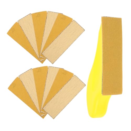 jojofuny 1 Satz Schleifpapierfach handwerkzeug holzarbeiten schleifmittel Holzschleifblock polieren Schleifklötze für die Holzbearbeitung Handschleifpapierhalter Aluminiumoxid Yellow von jojofuny