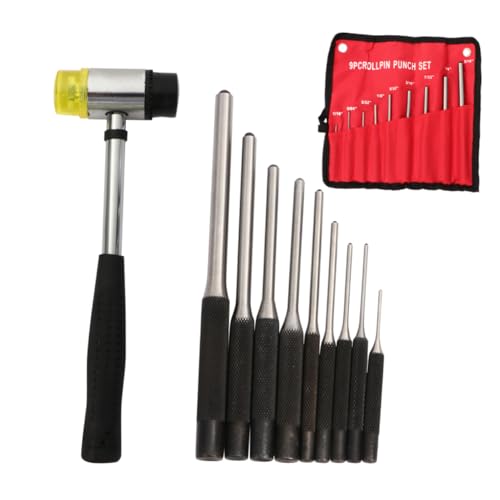 jojofuny 10 Stück Rolle Locher Werkzeug Schraubenschlüsselsatz Schmuckstanzer Kreisschlag wärmebehandelter Stempel repair kit aufbewahrungssack Reparatur-Set Rüstungsschlüssel Stoff von jojofuny