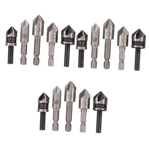 jojofuny 15 Stk Fasenbohrer Senkbit Senkbohrer anfaswerkzeug woodworking tools Kantenbearbeitungsbohrer Fasenwerkzeug Schrägloch-Fasenfräser Senker für Metall Senker-Bits Aluminiumlegierung von jojofuny