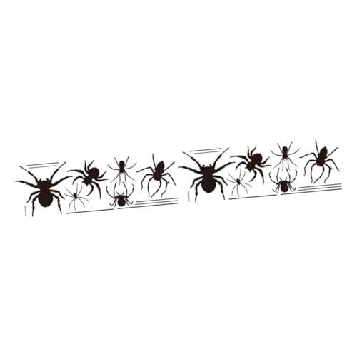 jojofuny 2 Bögen Wandaufkleber „Schwarze Spinne“ Gruseliger Aufblasbarer Goth Spielkäfig Netz Streich Halloween Spinne Spanner Krähe Halloween Türbanner Skelett Fledermaus von jojofuny